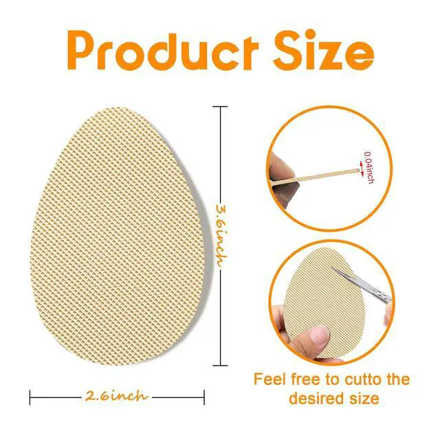 Alt view image 3 of 7 - Non Slip Shoe Pads,Shoe Grips on Bottom of Shoes Silica Gel Anti Slip Shoes Grips Self Adhesive Shoes Sole Protector Stickers for Heels(Beige 8pcs)