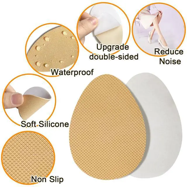 Alt view image 4 of 7 - Non Slip Shoe Pads,Shoe Grips on Bottom of Shoes Silica Gel Anti Slip Shoes Grips Self Adhesive Shoes Sole Protector Stickers for Heels(Beige 8pcs)