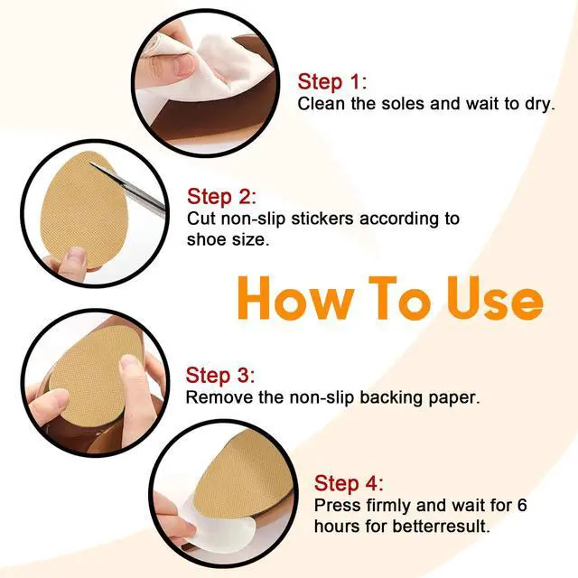 Alt view image 6 of 7 - Non Slip Shoe Pads,Shoe Grips on Bottom of Shoes Silica Gel Anti Slip Shoes Grips Self Adhesive Shoes Sole Protector Stickers for Heels(Beige 8pcs)