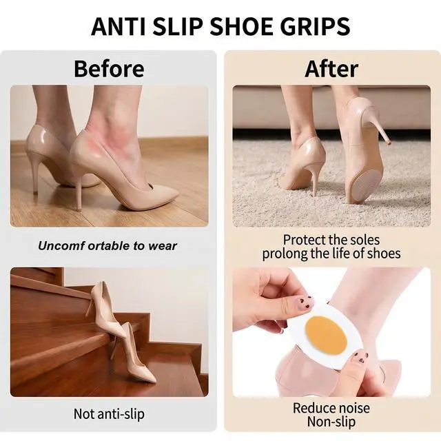 Alt view image 7 of 7 - 5 Pairs Non-Slip Shoe Pads & 5 Pairs Heel Anti-wear Sticker,