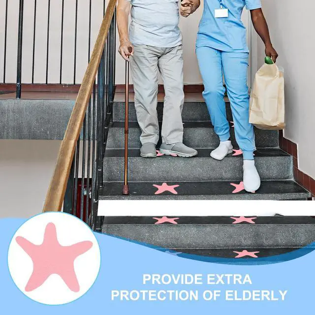Alt view image 6 of 7 - Bathtub Non Slip Stickers 3.86x3.86 Inch, 12 Pack Starfish Safety Shower Floor Anti Slip Stickers with Adhesive Decals Scraper for Bath Tub Shower Floor Stair, Blue