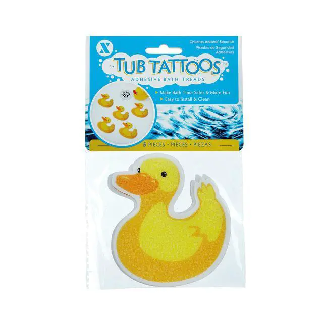 Alt view image 3 of 3 - Adhesive Bath Treads, Duck Tub Tattoos, Non-Slip Traction to Bathtubs, Showers & Other Slippery Spots (Kid Friendly, 5 Pieces, Reliable Grip)