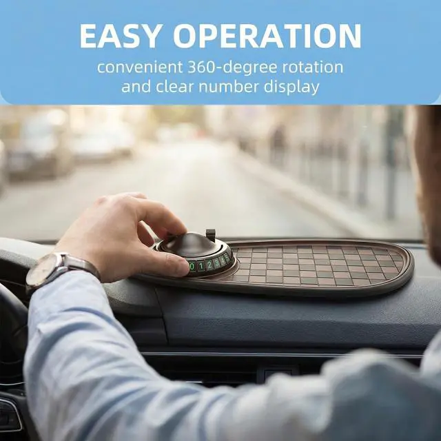 Alt view image 4 of 6 - Multifunction Car Anti-Slip Mat,Car Anti Slip Mat Phone Holder For Dashboard,Multifunctional Car Dashboard Phone Holder,With Temporary Parking Numbe For Phone Sunglasses Keys (oval black and brown)