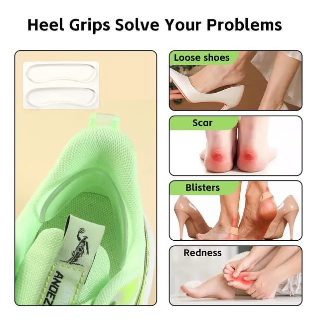 Alt view image 3 of 7 - 34 Pcs Silicone High Heel Cushion Inserts Pad, Anti Slip Shoe Strap Grip, Sling Backs Foot Support Sticker, Gel Protector Strips for Women Men Sandals Sports Sneakers