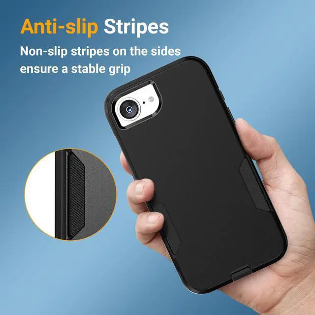 Alt view image 7 of 7 - MagSafe Case for iPhone 16/17E, 6.1 Inch, Military Grade 10 ft Drop Protection, Powerful Magnet, 4 mm Raised Edge, Non-Slip Fingerprint Resistant Cover, Black