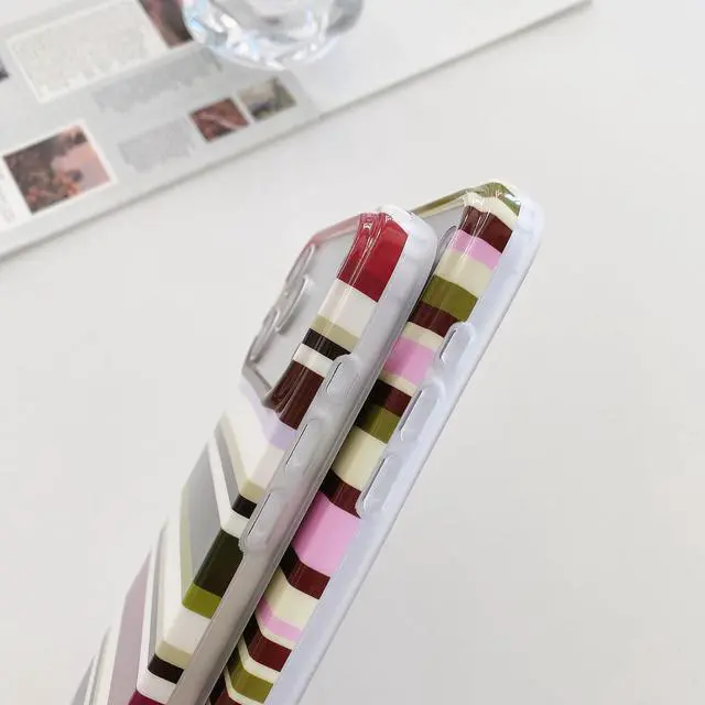 Alt view image 4 of 7 - Cute Aesthetics Colorful Striped Phone Case,for iPhone 13/14 (6.1")