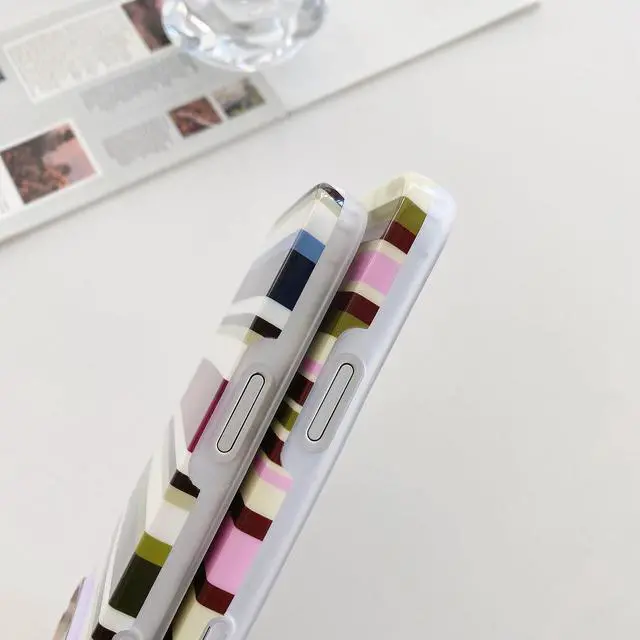 Alt view image 5 of 7 - Cute Aesthetics Colorful Striped Phone Case,for iPhone 13/14 (6.1")