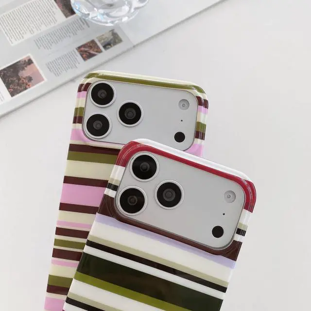 Alt view image 7 of 7 - Cute Aesthetics Colorful Striped Phone Case,for iPhone 13/14 (6.1")