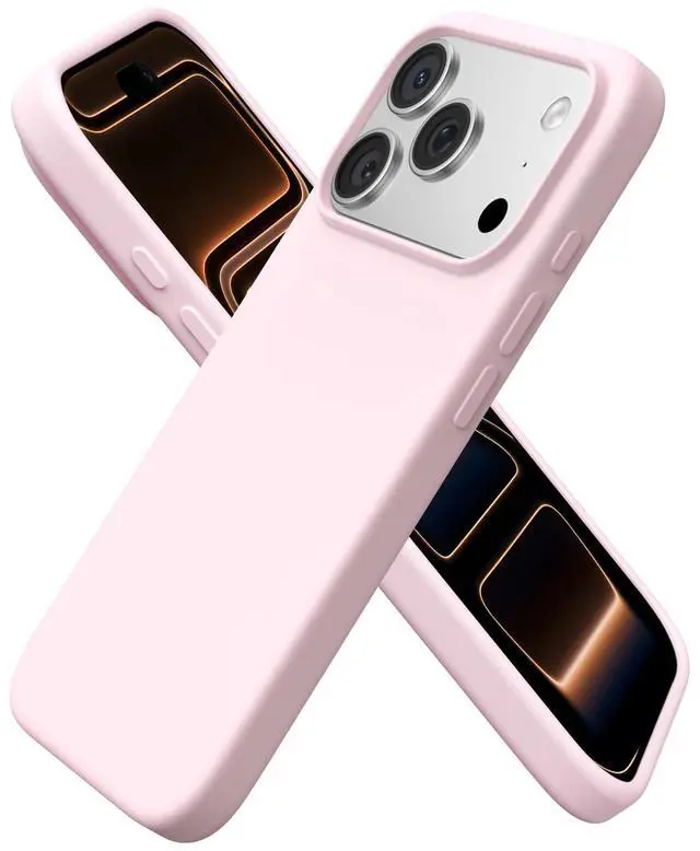 Main image of Compatible with iPhone 17 Pro Case 6.3", Slim Liquid Silicone 4 Layers Full Covered Soft Gel Rubber Shockproof Cover, Protective Phone Case for iPhone 17 Pro-Chalk Pink