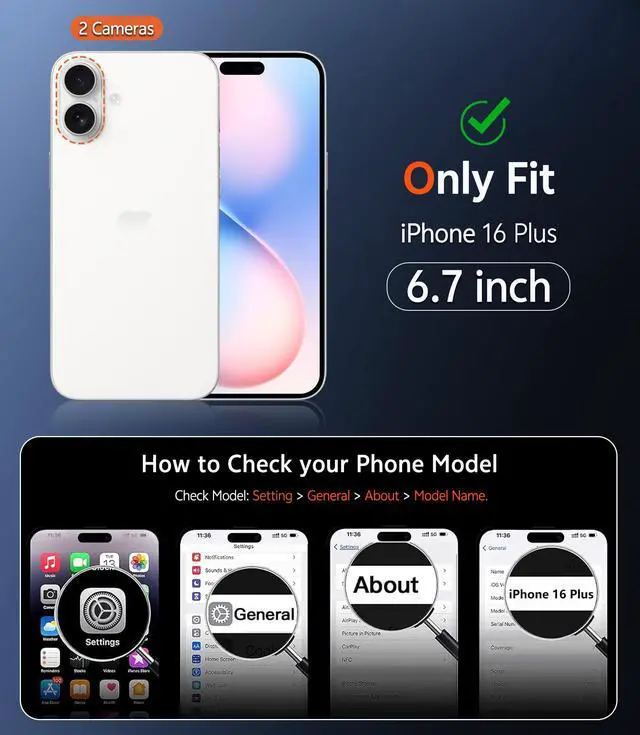 Alt view image 2 of 7 - for iPhone 16 Plus Case: Clear Magnetic Phone Cases with Screen Protector Compatible with Magsafe Slim Anti Yellowing Rugged Shockproof Protective Transparent Cell Phone Cover (A-Clear)