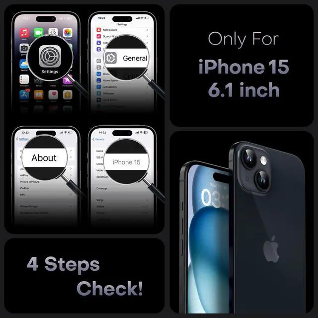 Alt view image 2 of 7 - for iPhone 15 Case, Compatible with Magsafe, Full Camera Protection, Built-in Magnetic Ring, Drop Protection, Translucent Matte Phone Case for iPhone 15 6.1 inch (Black)