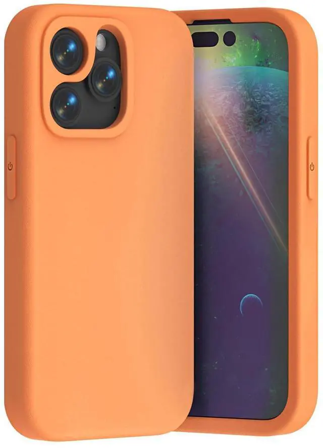 Main image of Phone Case for iPhone, Simple and Elegant Solid Color,Soft and Skin-Friendly EVA Material,Anti-Vibration and Anti-Drop Full Protection Case for iPhone (Orange, iPhone 15 Pro Max)