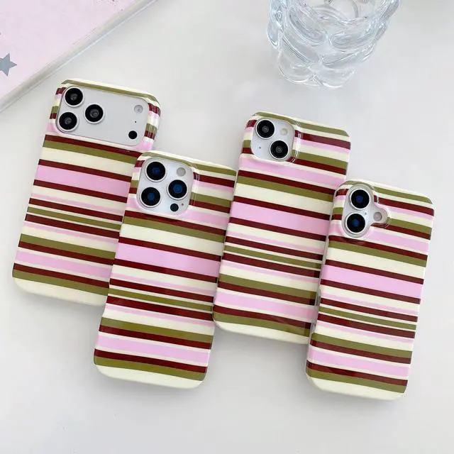 Alt view image 2 of 7 - Cute Aesthetics Colorful Striped Phone Case,for iPhone 17 (6.3")