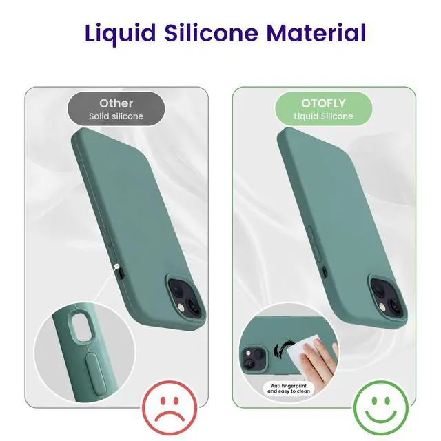 Alt view image 4 of 7 - Designed for iPhone 14 Case, Silicone Shockproof Slim Thin Phone Case for iPhone 14 6.1 inch (Pine Green)
