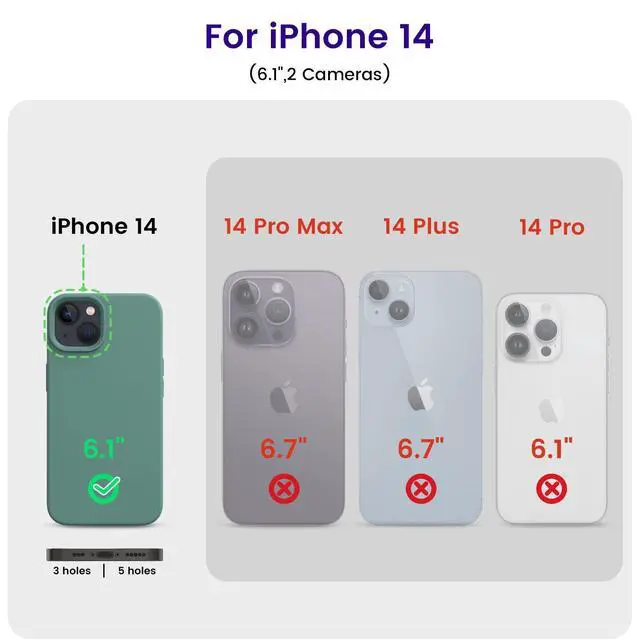 Alt view image 6 of 7 - Designed for iPhone 14 Case, Silicone Shockproof Slim Thin Phone Case for iPhone 14 6.1 inch (Pine Green)