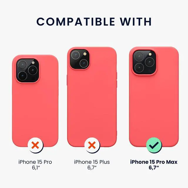 Alt view image 2 of 7 - Case Compatible with iPhone 15 Pro Max Case - Slim Soft TPU Silicone Cover - Neon Coral
