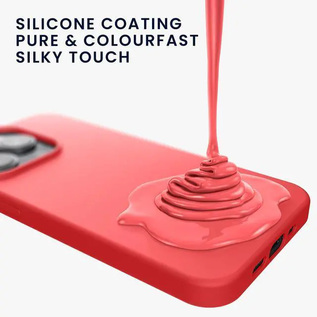 Alt view image 6 of 7 - Case Compatible with iPhone 15 Pro Max Case - Slim Soft TPU Silicone Cover - Neon Coral