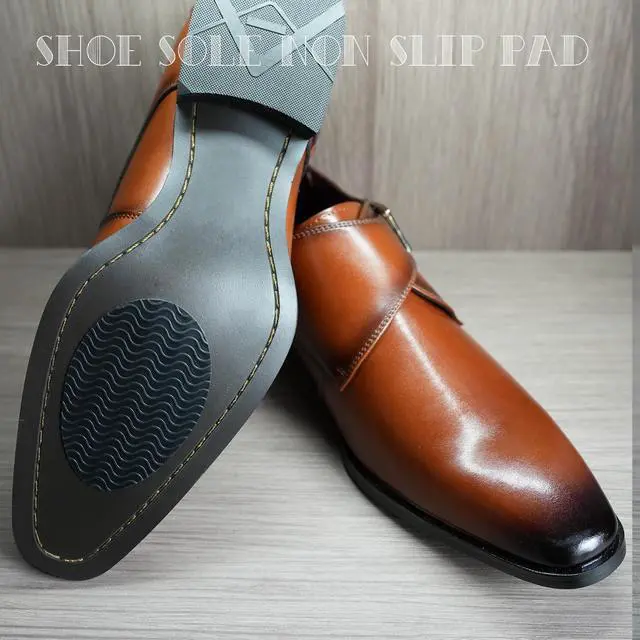 Alt view image 3 of 7 - 6 Pairs (12 Pieces) Shoe Sole Non Slip Pads, Anti Skid Self Adhesive Rubber Grips, Shoe Bottom Front Sole and Heel Noise Reduction Protector Cushions (Black with Wave Pattern)