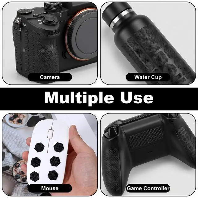 Alt view image 5 of 7 - 96 PCS Phone Grip Tapes Adhesive Grippy Bumper Frame Stickers Anti-Slip Pre-Cut Strips Kit Waterproof for Cellphone Controller Mouse Laptop Tablet Gaming Cases Black Clear
