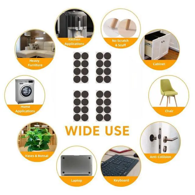 Alt view image 6 of 6 - Non Slip Furniture Pads -Self Adhesive Anti Skid Pad Gripper Heavy Duty Furniture Pad for Hardwood Floors -Protectors for Furniture Chair Feet Table Leg & Keep in Place 32 Pcs 1-1/2" Round