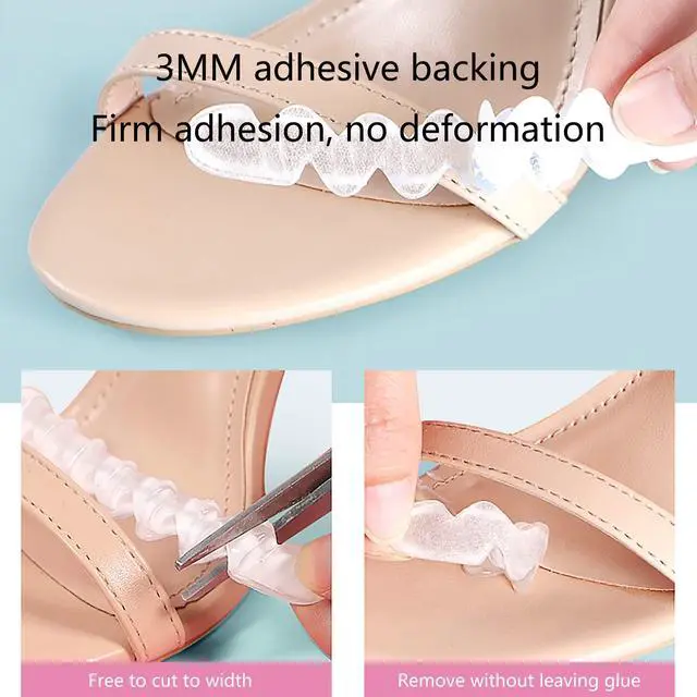 Alt view image 4 of 7 - Invisible Anti-Slip Heel Foot Cushion Pads Stickers,Non-Slip Forefoot Strips Sticker Adjustable & Self-Adhesive Women Sandals high Heels Stickers (2 Pairs)