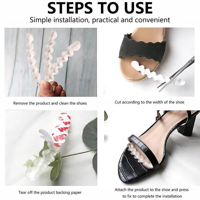 Alt view image 7 of 7 - Invisible Anti-Slip Heel Foot Cushion Pads Stickers,Non-Slip Forefoot Strips Sticker Adjustable & Self-Adhesive Women Sandals high Heels Stickers (2 Pairs)
