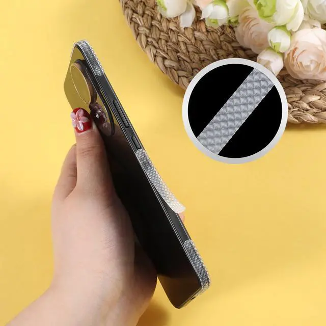Alt view image 4 of 7 - 40 Pcs Phone Grip Tape Non Slip Side Grip for Phone Case Adhesive Grippy Bumper Frame Rubber Stickers Non Slip for Phones Case Tablet Computer