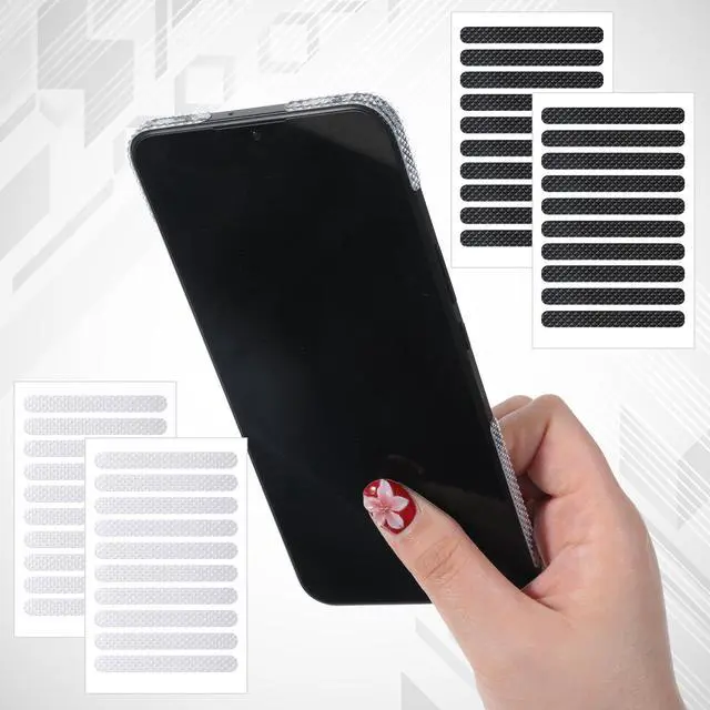 Alt view image 5 of 7 - 40 Pcs Phone Grip Tape Non Slip Side Grip for Phone Case Adhesive Grippy Bumper Frame Rubber Stickers Non Slip for Phones Case Tablet Computer