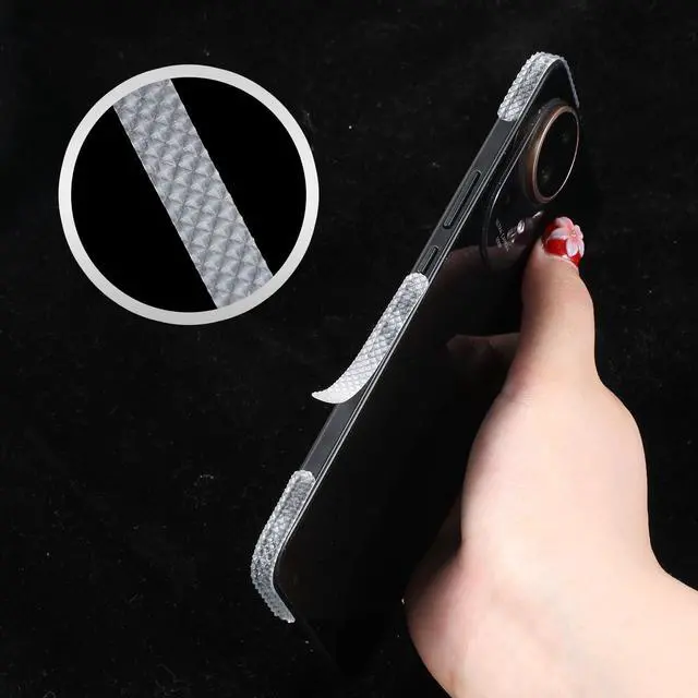Alt view image 6 of 7 - 40 Pcs Phone Grip Tape Non Slip Side Grip for Phone Case Adhesive Grippy Bumper Frame Rubber Stickers Non Slip for Phones Case Tablet Computer
