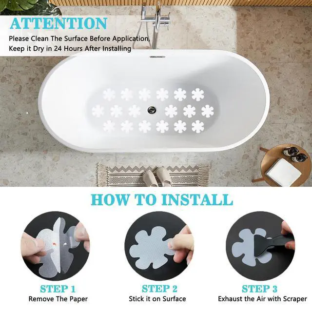 Alt view image 5 of 7 - 24Pcs Non Slip Bathtub Stickers Clear Safety Strips Bath Tub Stickers with Adhesive Decals Scraper Appliques Peel Prevent Slipping Grips Shower Floor Non Slip Stickers for Bath Tub Stairs Ladders