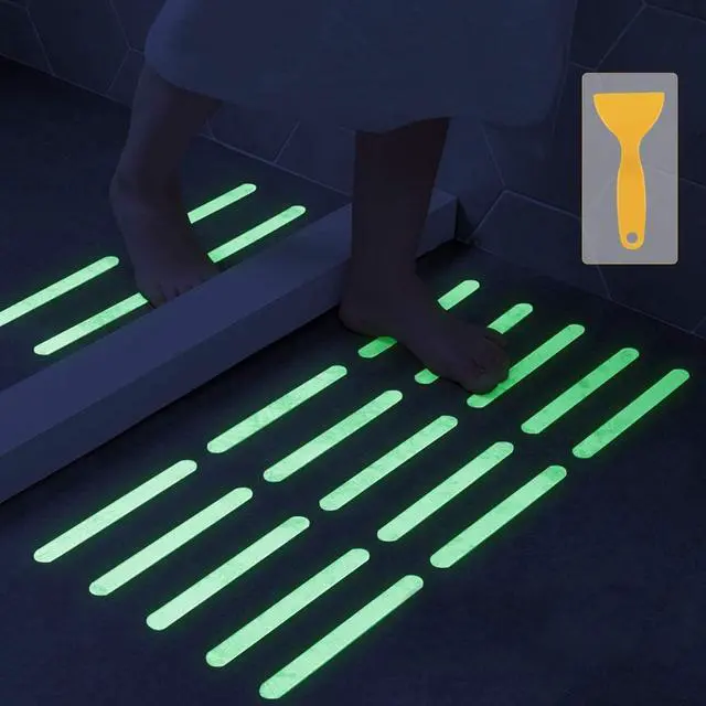 Main image of Bathtub Non Slip Stickers Luminous Shower Mats for Showers Anti Slip Bath Tub Stickers with Scraper,Adhesive Showers Treads Slip Strip for Bath,Boats,Stairs,Swimming Pools,Health Clubs-24 Pcs
