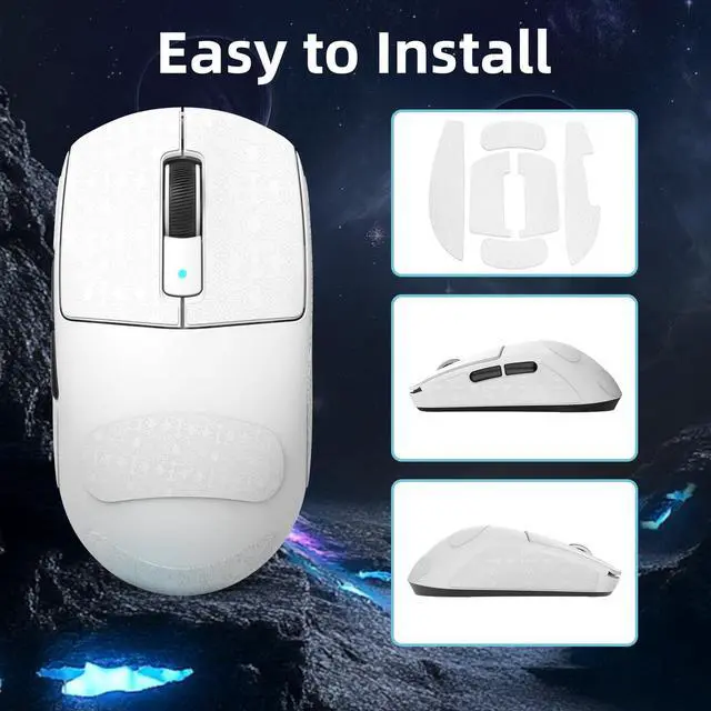 Alt view image 3 of 7 - Attack Shark R6 Wireless Gaming Mouse Anti-Slip Sticker, Mouse Anti Slip Grip Tape Skins for Sweat Resistant, Elastics Refined Side Grips, Easy to Apply, Ultra-Thin 0.5mm (0.02in) - White