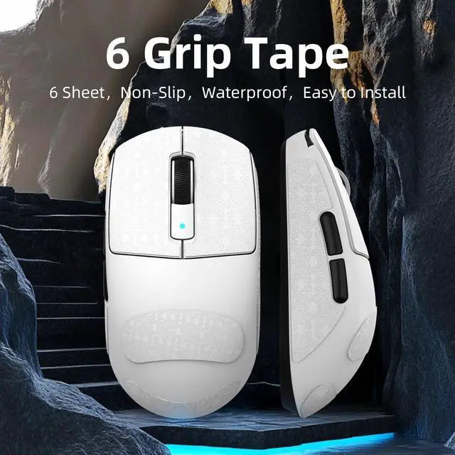 Alt view image 4 of 7 - Attack Shark R6 Wireless Gaming Mouse Anti-Slip Sticker, Mouse Anti Slip Grip Tape Skins for Sweat Resistant, Elastics Refined Side Grips, Easy to Apply, Ultra-Thin 0.5mm (0.02in) - White