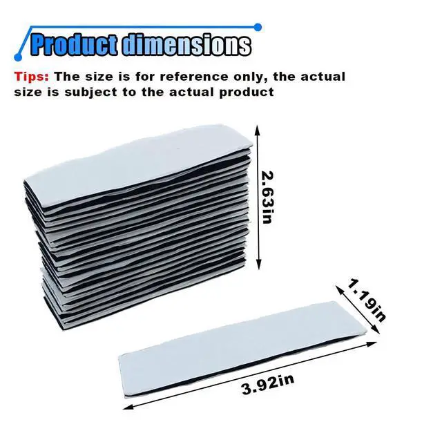 Alt view image 2 of 6 - 20PCS Car Mat Fixing Clips, Strong Anti-Slip Hook and Loop Tape Strip, 1"x4" Self Adhesive Back Strip, Car Mat Double-Sided Sticker, Floor Mat Clip for Mattress, Rug, Hanging Picture