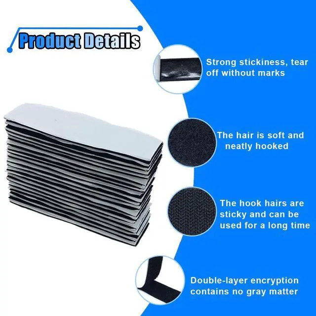 Alt view image 3 of 6 - 20PCS Car Mat Fixing Clips, Strong Anti-Slip Hook and Loop Tape Strip, 1"x4" Self Adhesive Back Strip, Car Mat Double-Sided Sticker, Floor Mat Clip for Mattress, Rug, Hanging Picture