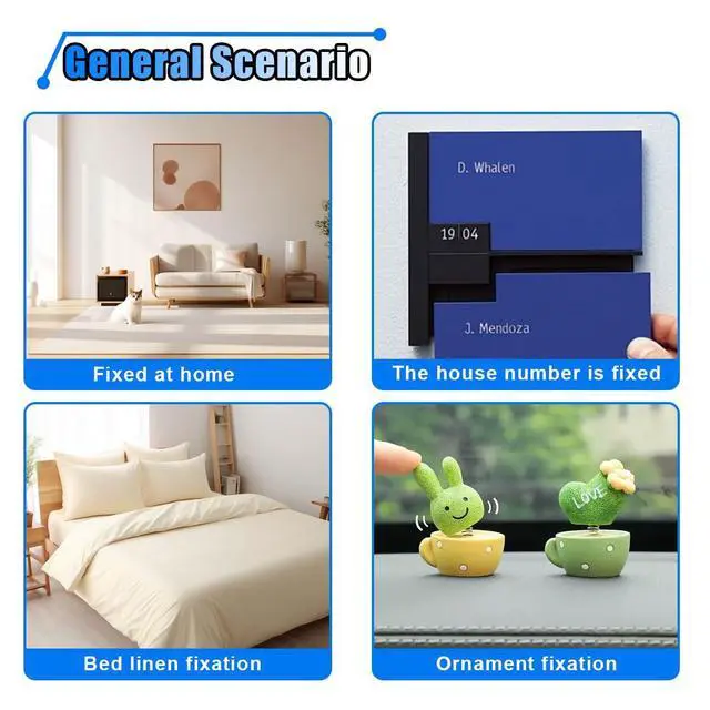 Alt view image 6 of 6 - 20PCS Car Mat Fixing Clips, Strong Anti-Slip Hook and Loop Tape Strip, 1"x4" Self Adhesive Back Strip, Car Mat Double-Sided Sticker, Floor Mat Clip for Mattress, Rug, Hanging Picture
