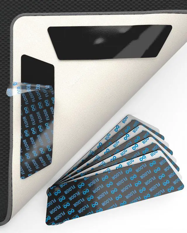 Main image of Area Rug Gripper for Hardwood Floors - No Damage Non Slip Rug Pads, Floor to Carpet Tape for Holding Rugs in Place, Washable and Reusable, Double Sided Anti Slip Tape - 8 Pack