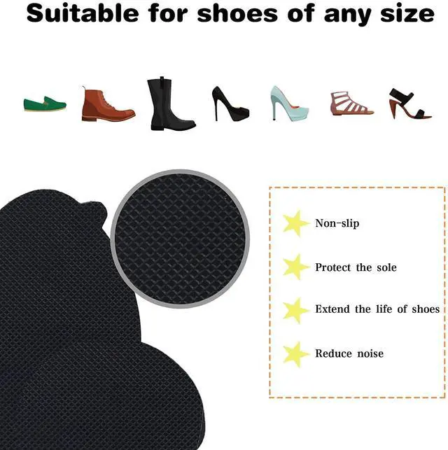 Alt view image 6 of 7 - 24 Pcs 12 Pairs Non-Slip Shoe Pads, Self-Adhesive Anti-Slip Sole Sticker, Noise Reduction Shoes Cushion Anti-Shedding Resistant Rubber Sole Protector
