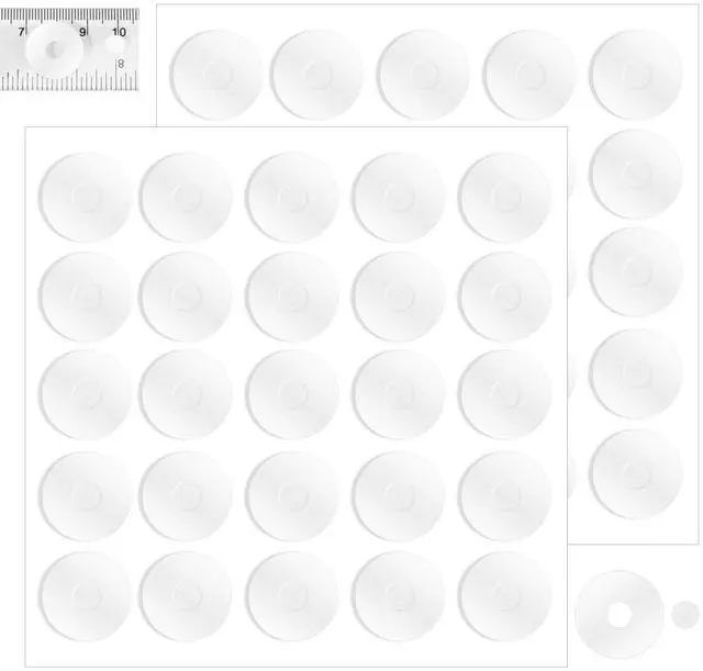 Main image of 50 Pcs Non-Slip Silicone Grips for Quilt Templates Anti-Skid Adhesive Rings Sewing Ruler Grip Stickers Adhesive Backing Grips for Quilting Rulers (50 Large and 50 Small)