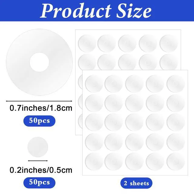 Alt view image 2 of 7 - 50 Pcs Non-Slip Silicone Grips for Quilt Templates Anti-Skid Adhesive Rings Sewing Ruler Grip Stickers Adhesive Backing Grips for Quilting Rulers (50 Large and 50 Small)