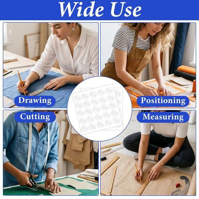 Alt view image 5 of 7 - 50 Pcs Non-Slip Silicone Grips for Quilt Templates Anti-Skid Adhesive Rings Sewing Ruler Grip Stickers Adhesive Backing Grips for Quilting Rulers (50 Large and 50 Small)