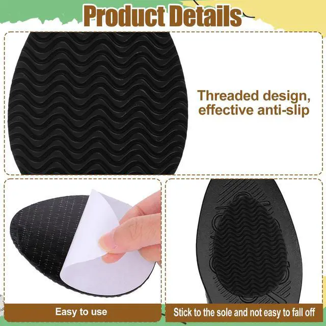Alt view image 3 of 7 - Shoe Grips on Bottom of Shoes, 8 Pcs Non Slip Shoe Pads Self-Adhesive Sole Protector for High Heels & Flats Anti Slip Shoes Grips Stickers to Reduce Noise (Black)