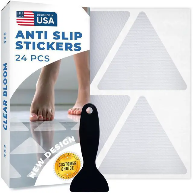 Main image of Anti Slip Shower Stickers 24 PCS, Invisible Non-Slip Shower Strips for Adults, Premium Adhesive Bath Tub Stickers (Clear)