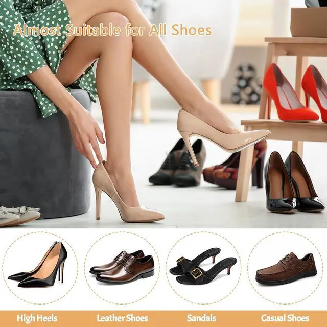Alt view image 2 of 7 - Non-Slip Shoes Pads, Semitransparent Self-Adhesive Shoe Grips on Bottom of Shoes, High Heels Anti-Skid Shoe Grips Stickers, Silicone Shoe Sole Protectors (Clear 8PCS)