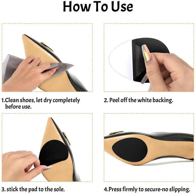 Alt view image 3 of 7 - Non-Slip Shoes Pads, Semitransparent Self-Adhesive Shoe Grips on Bottom of Shoes, High Heels Anti-Skid Shoe Grips Stickers, Silicone Shoe Sole Protectors (Clear 8PCS)