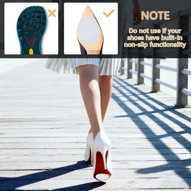 Alt view image 6 of 7 - Non-Slip Shoes Pads, Semitransparent Self-Adhesive Shoe Grips on Bottom of Shoes, High Heels Anti-Skid Shoe Grips Stickers, Silicone Shoe Sole Protectors (Clear 8PCS)