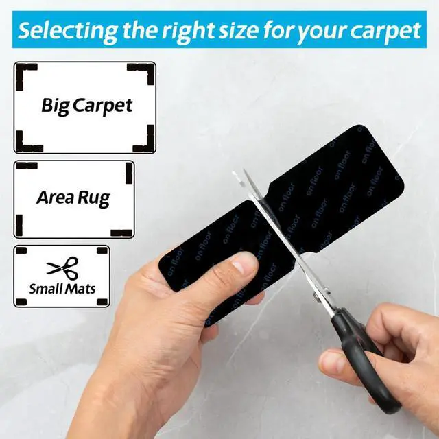 Alt view image 5 of 7 - Rug Gripper for Hardwood Floors: 12 PCS No Damage Rug Tape - Anti Slip Rug Grips for Area Rugs Secure Carpet Tape for Wood Floors, Safe & Strong Hold