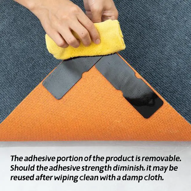 Alt view image 7 of 7 - Rug Gripper for Hardwood Floors: 12 PCS No Damage Rug Tape - Anti Slip Rug Grips for Area Rugs Secure Carpet Tape for Wood Floors, Safe & Strong Hold