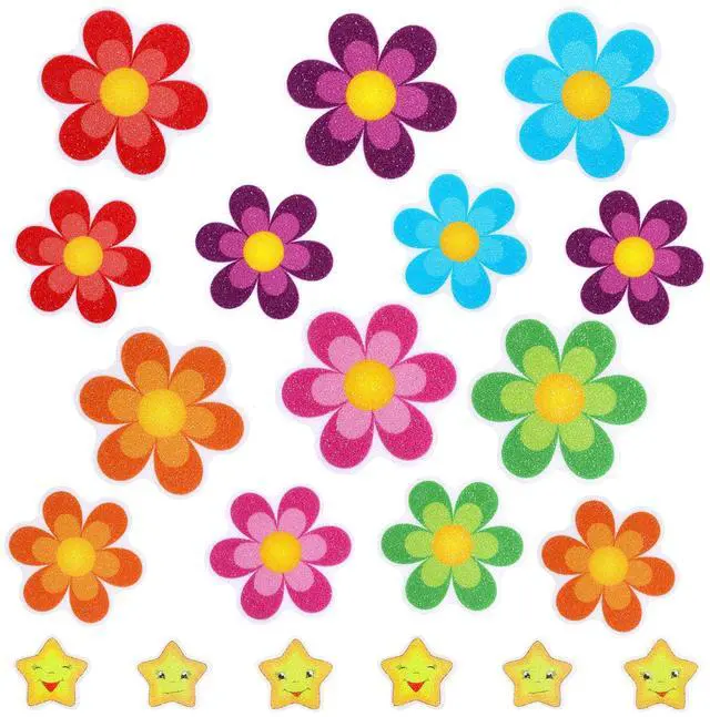 Main image of 26 PCS Non Slip Bathtub Stickers, Flower Shower Stickers with Scraper, Adhesive Anti Slip Decals for Bathtub, Shower Floor, Bathroom Safety (Colorful)