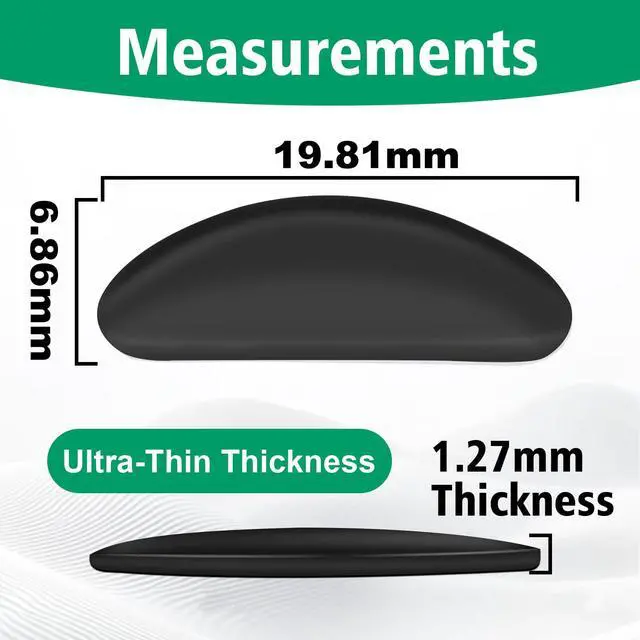 Alt view image 2 of 7 - Eyeglass Nose Pads for Glasses - 1.3mm Ultra Thin Silicone Anti-Slip Stick-On Grips, Replacement Anti Slip Nosepads for Plastic Frames Eyeglass Glasses Sunglasses 12 Pairs